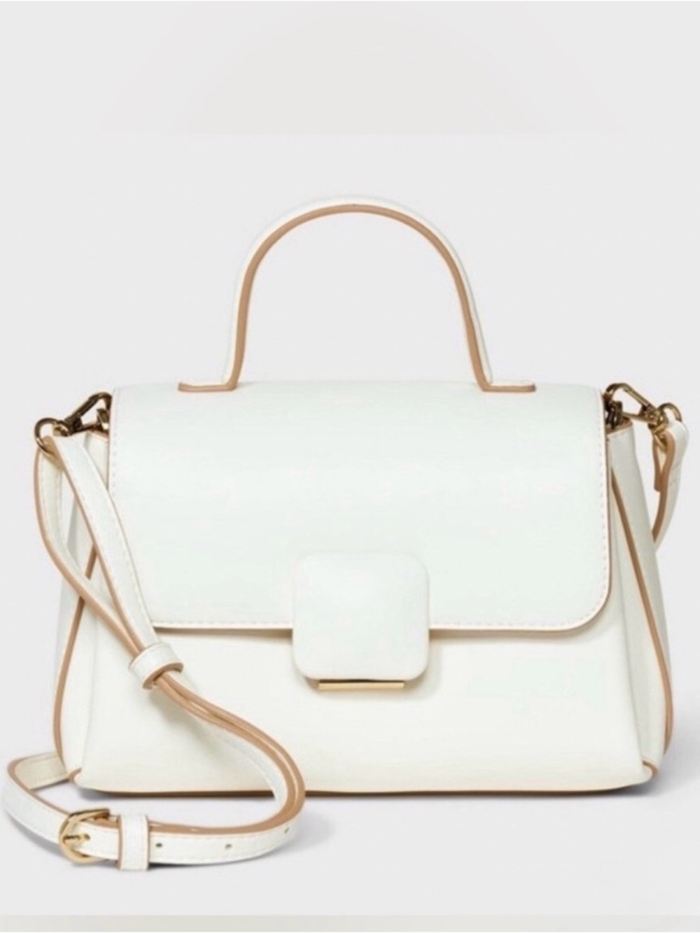 NWOT-a new day Cream Top-Handle Satchel with Removable Strap